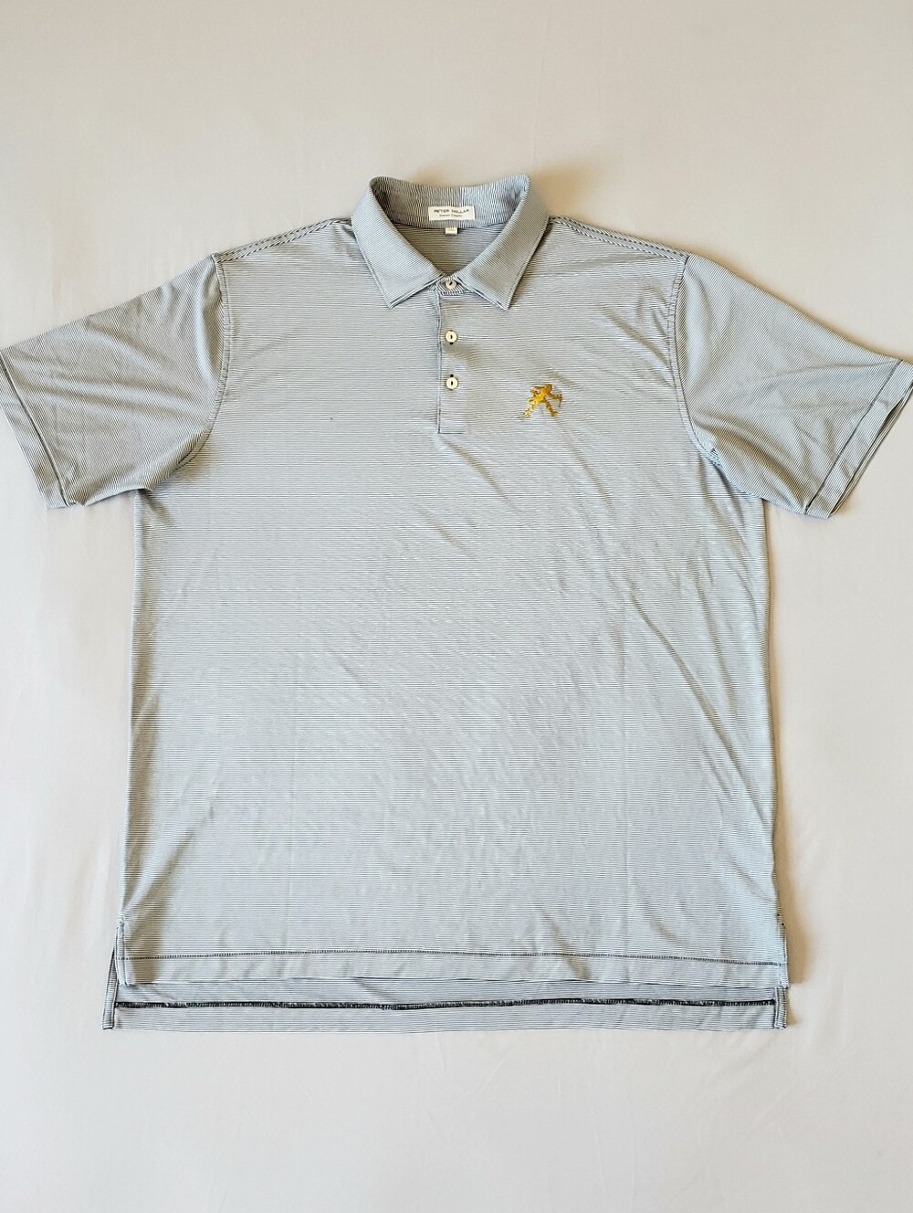 PETER MILLAR Men's Summer Comfort Wake Forest Striped Golf Polo Shirt (XL) Navy